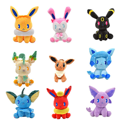 Colección Peluches Evoluciones Eevee Pokémon Regalo Juguete