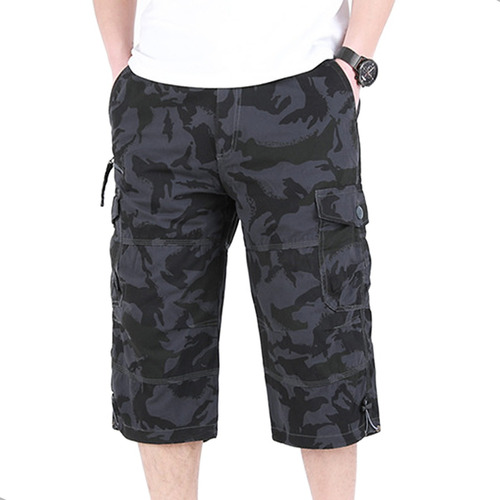 Bermuda Tipo Cargo Casual Para Hombre Mezclilla Strech Short