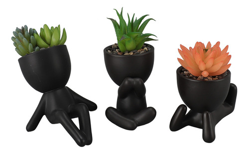 Set De 3 Plantas Artificiales Pequeñas Para Plantas Suculent