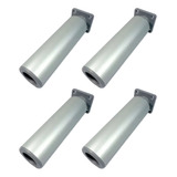 Pata Aluminio Redonda 10 Cm Gris Mesa Mueble Pack X 4 Uni