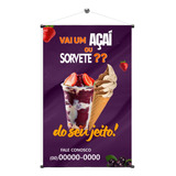 Banner Açai Sorvete Sorveteria Fruta Doce Divulgação Decorar