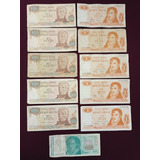 Lote 11 Billetes Argentinos Usados 1000 Pesos,1 Peso.austral