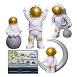4pcs Adornos Astronauta Figuras Decorativas/auto,escritorio