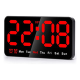 Reloj De Pared Digital, Reloj Digital Led De 9 Pulgadas, Pan