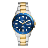 Relógio Fossil Masculino Blue Bicolor - Fs6034/1kn