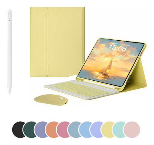 Capa E Caneta Teclado Bluetooth E Mouse Para iPad Air5/ Air4