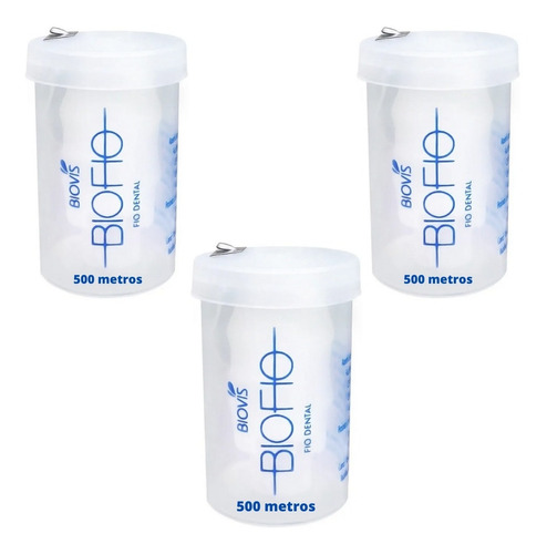 3 Unidades Refil Fio Dental 500m Ideal Para Biofio - Biovis