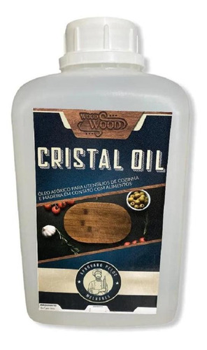 Óleo Cristal Oil Atóxica Para Móveis E Peças Em Madeira 1 Lt Acabamento Brilhante Cor Incolor