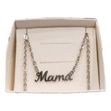 Collar Mamá Acero Quirúrgico De 50cm De Largo En Caja Regalo