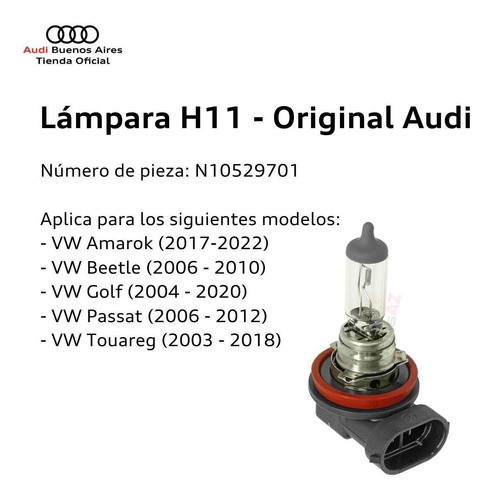 Lmpara H11 Audi A1 2011 Al 2014 Foto 3