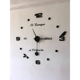 Reloj 3d 100x 100 Cm Con Péndulo + Frase En Vinilo 