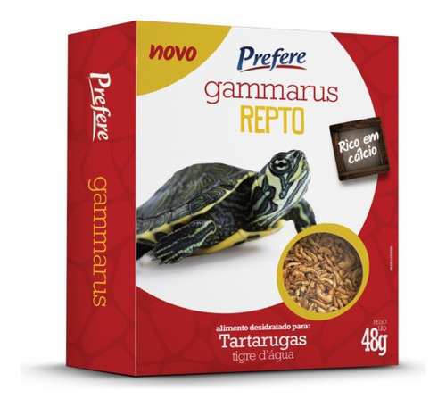 Ração Tartaruga Gammarus Camarão Desidratado Kit  Com 96 G