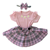 Conjunto Bebe De Nena Verano 3 Piezas Vestido 