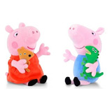 Peluches Peppa Pig Y George Con Dinosauro Teddy 20 Cm