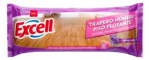 Trapero Humedo Pisos Flotantes Aroma A Lavanda 10 Uni Excell