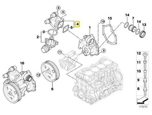 Carcaza De Termostato Para Bmw Serie 1 E87 Lci 120i N46n Foto 3