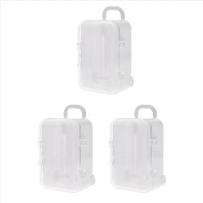 Mini Maleta De Viaje Con Ruedas Blanca, 3 Unidades, Caja De