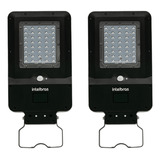 Kit 2 Luminárias Refletor Solar Integrada Externa Lsi 1600 Cor Preto