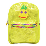 Mochila Fruit Piña Transparente Amarilla Con Luz Primaria Lluvia Color Amarillo Diseño De La Tela Liso