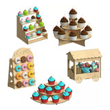 Kit Candy Bar 5 Piezas Para Mesa De Dulces, Mdf - Rge03