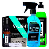 V-light 20ml Ceramic Coating + Limpa Vidros + Prizm Vonixx