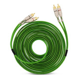 Cabo Rca 5 Metros Technoise Series 400 Pro Blindado Verde 5m