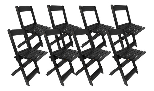 8 Cadeiras Dobráveis Madeira Maciça Itaúba Bar Area De Lazer