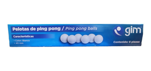 6 Pelotas De Ping Pong Blancas Gimbel Mexicana 40mm