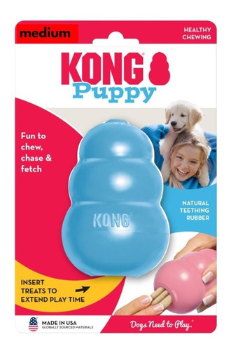 Brinquedo Kong Puppy Para Filhote - Azul - Tamanho:m