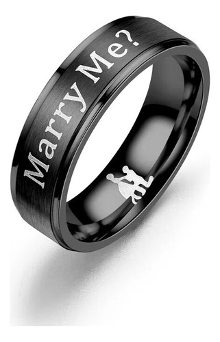 Anillos De Pareja Grabados Marry Me Yes Para Parejas, Anillo