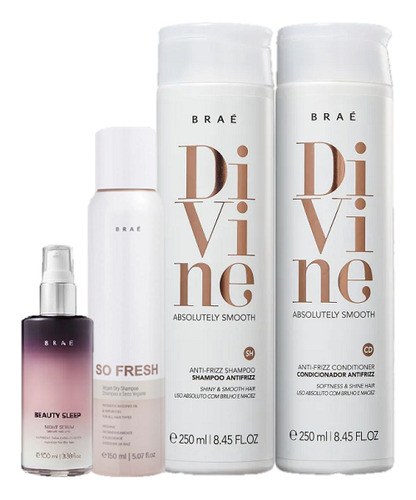 Brae Divine  250ml Beauty Sleep 100ml E So Fresh 150ml