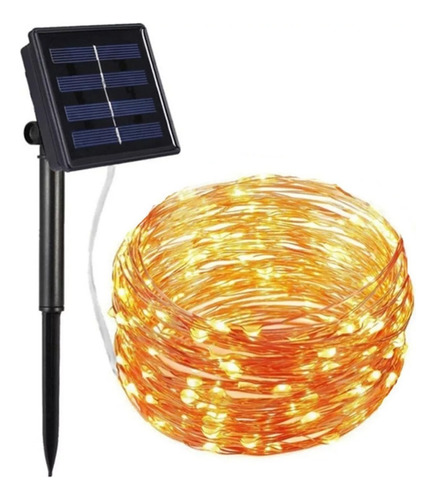 Luces Guirnalda Solar 200 Led Calidas Calido 22 Metro