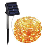 Luces Guirnalda Solar 200 Led Calidas Calido 22 Metro