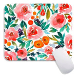 Mouse Pad Para Oficina 24x20 Cm | Flores Acuarela