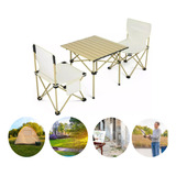 Juego De 3 Sillas Y Mesa Plegable Para Camping