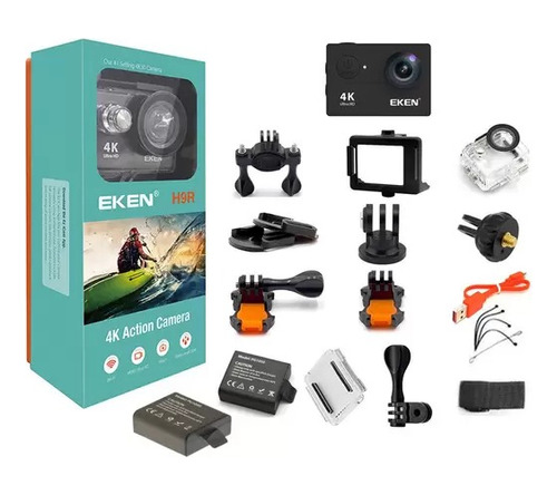 Câmera Eken H9r Sport 4k + Kit Bateria, Carregador E Acess.