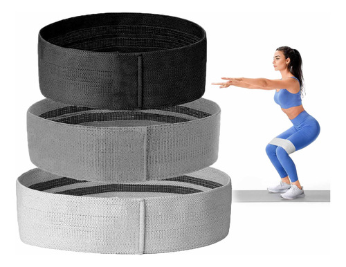 Kit X 3 Bandas Elásticas Ionify Hipbands Gluteos Tela Yoga