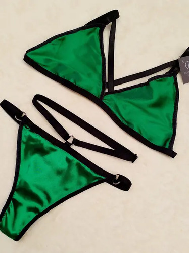 Lenceria Verde Bralette Brassiere, Tanga, Panty 903 | Meses sin interés