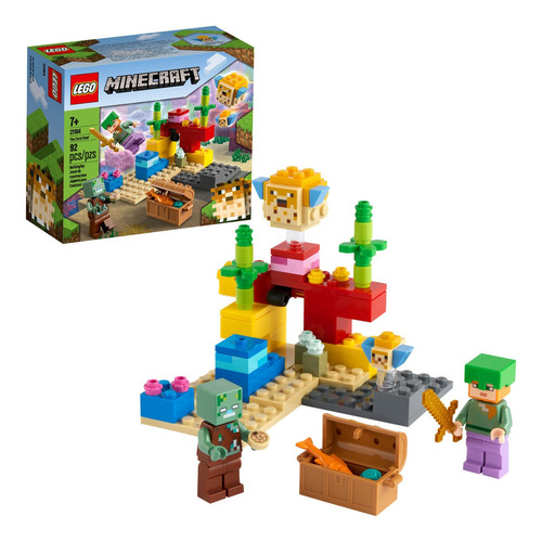 Lego Minecraft El Arrecife De Coral 92 Pzs Envio Inmediato