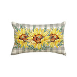 Funda De Almohada De Cuadros Buffalo Grises Girasol Ver...