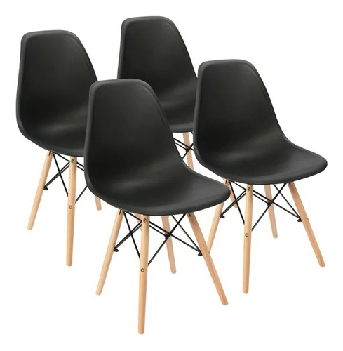 Set X 4 Silla Dsw Eames Blanca- Negra - Gris - Alto Impacto