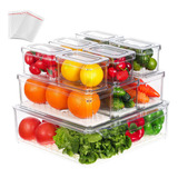 Organizador Refrigerador Cocina Set 10 Contenedores Con Tapa