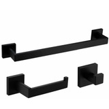 Set De 3 Accesorios Para Baño Negro Mate Velimax -7gwp8fwz