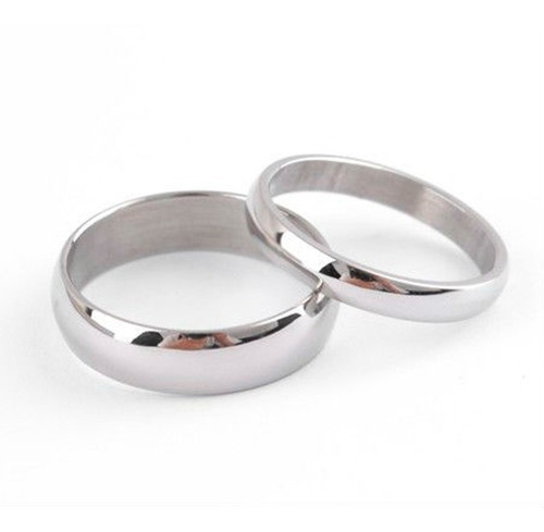 Par Anillos Lisos 4 Y 5 Mm Plata .925 Amor Pareja Boda