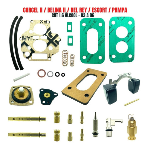 Reparo Carburador Escort Pampa Cht 1.6 1983/84/85/86 Alcool