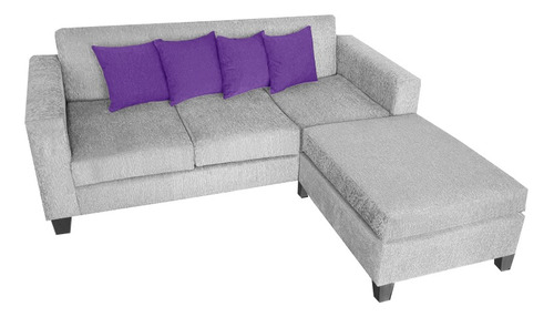 Sillon Sofa 3 Cuerpos + Puff 1.80x1.50 Chenille Antidesgarro