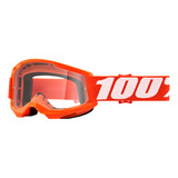 Óculos Proteção Moto Trilha 100% Strata 2 Goggle Laranja Pro