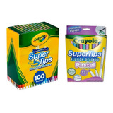 Crayola Super Tips 100 Mas 12 Plumones Pastel