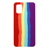 Capa Capinha Silicone Aveludada Arco-íris Para Galaxy A71 