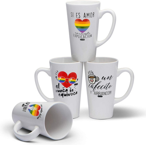 Taza Diseños Cerámica Alta Grande Regalo D+m Bazar